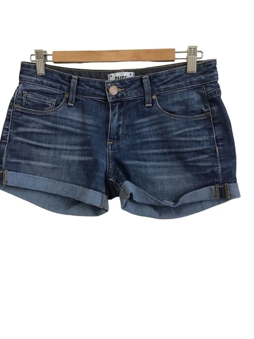 PAIGE Jimmy Jimmy shorts jeans medium rise stretchy blue denim size 25
